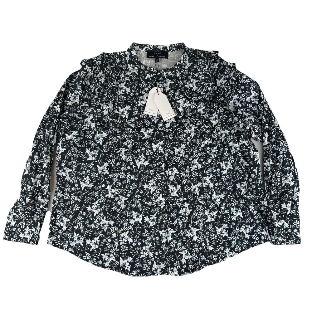 ERDEM x UNIVERSAL STANDARD Kalina Shirt Size Large Long Sleeve Ruffle NWT